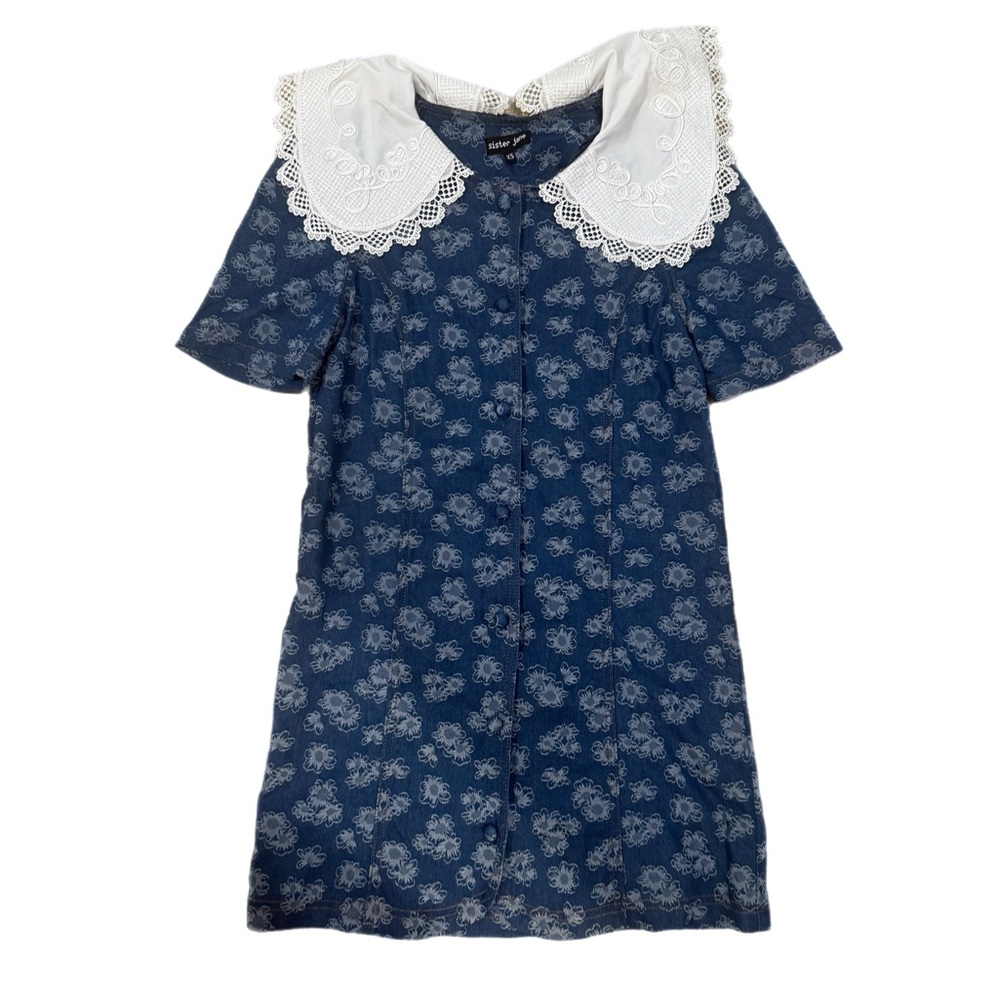 Sister Jane Navy Blue Dress with White Collar